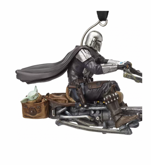 Disney Sketchbook The Mandalorian and the Child Speeder Bike Ornament New w Tag