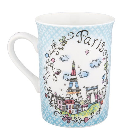 Disney Parks Epcot Paris Clouds Porcelain Coffee Mug New