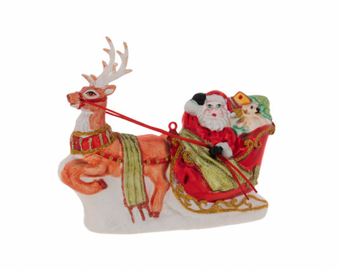 Robert Stanley 2021 Santa's Sleigh Glass Christmas Ornament New with Tag