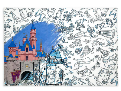 Disney Parks Sleeping Beauty Castle Ink & Paint Reversible Placemat New with Tag