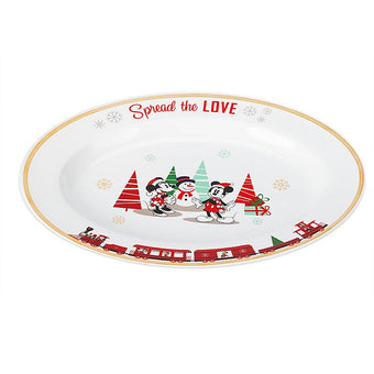 Disney Store Mickey and Minnie Mouse Holiday Serving Dish New