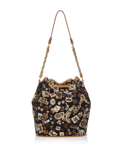 Casablanca Life is a Game Dark Brown Bucket Bag Made in Italy by Divo Diva New