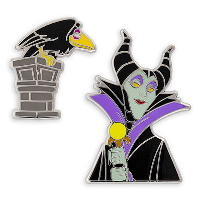 Disney Parks Villains Maleficent and Raven Pin Set Sleeping Beauty New w Card