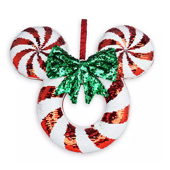 Disney Mickey Mouse Icon Sequined Christmas Holiday Wreath New with Tag