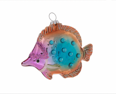 Robert Stanley 2021 Glitter and Rhinestones Fish Glass Christmas Ornament New