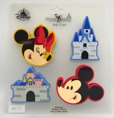 Disney Parks Mickey Mouse Minnie Cinderella Castle Sleeping Beauty Bag Clip New