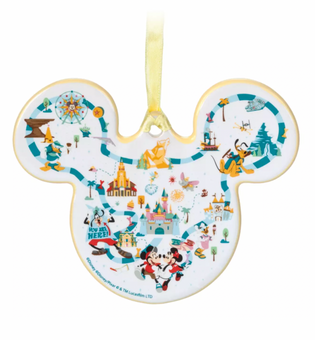 Disney Disneyland 2022 Mickey Minnie Friends Disc Ceramic Christmas Ornament New