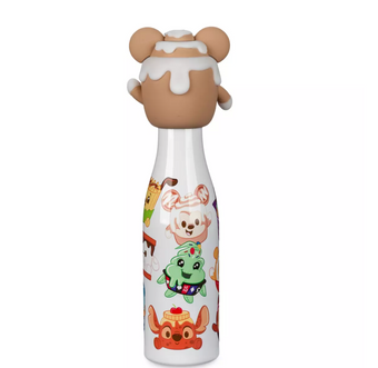 Disney Munchlings Stainless Steel Water Bottle Mickey Cinnamon Bun Topper New