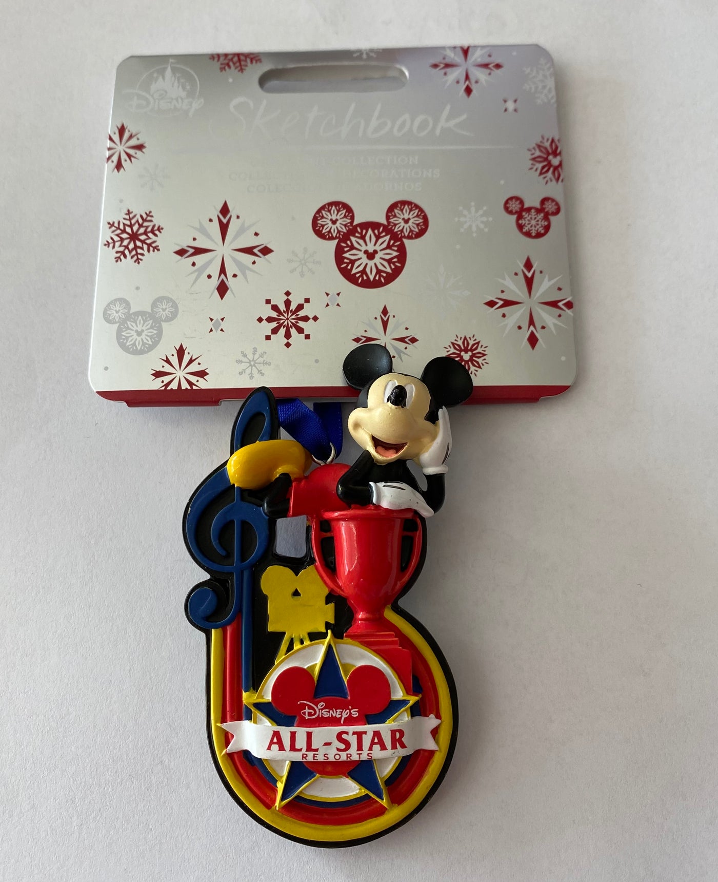 Disney Parks Sketchbook Mickey All Star Resorts Christmas Ornament New with Tag