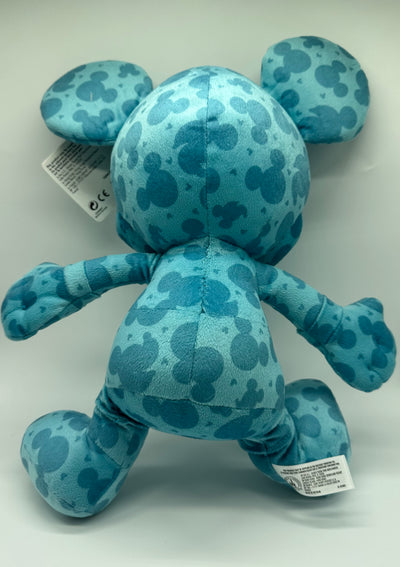 Disney Parks Authentic Blue Mickey Icon Print Bendable Plush New With Tag