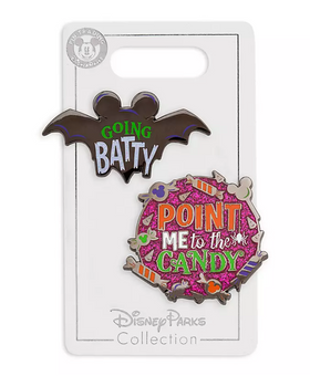 Disney Parks Happy Halloween Going Batty Point Me to the Candy Pin New with Card
