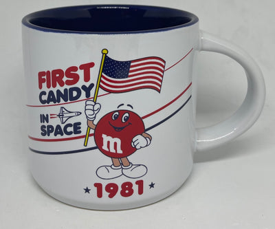 M&M's World Red Character First Candy in Space 1981 Coffee Mug New