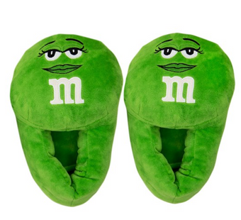 M&M's World Green Characters Plush Slippers One Size for Adults New with Tag
