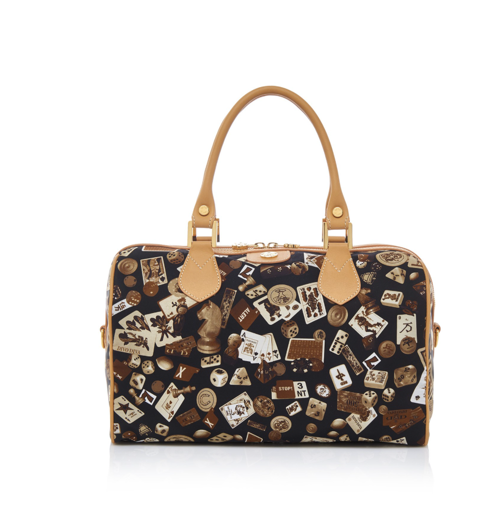 Monaco Life is a Game Dark Brown Satchel Bag Made in Italy by Divo Diva New