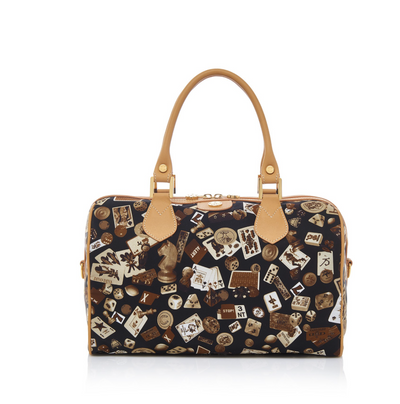 Monaco Life is a Game Dark Brown Satchel Bag Made in Italy by Divo Diva New