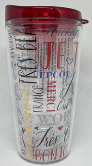 Disney Parks Epcot France Paris Mickey Painter Je T'adore 16oz Tumbler New