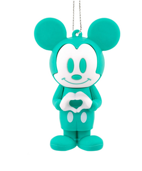 Hallmark Disney Mickey Mouse Heart Ornament Teal New with Tag