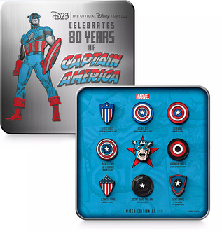Disney D23 Exclusive 80th Marvel's Captain America Pin Set Limited Edition New
