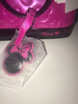 Disney Parks Shanghai Minnie & Mickey Icon Pink Metallic Handbag New with Tags