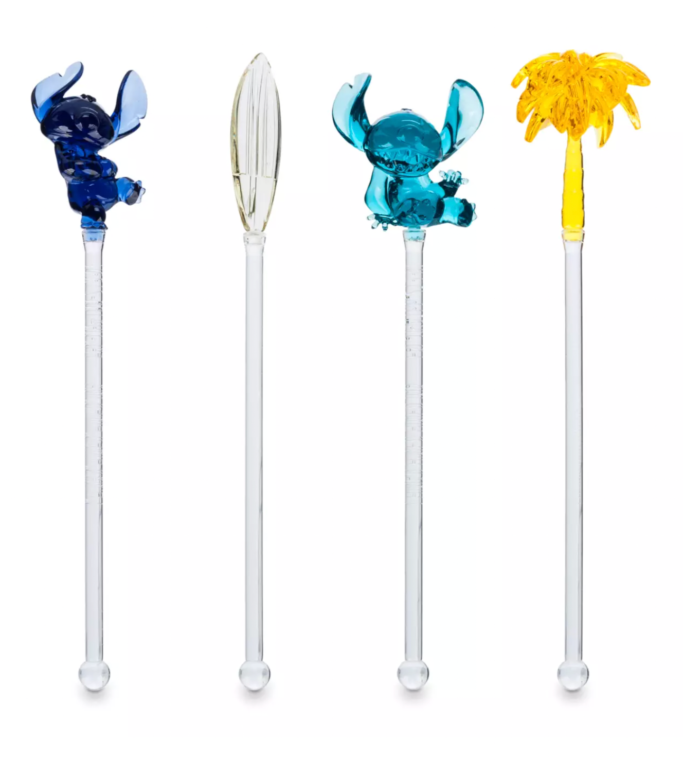 Disney Stitch Palm Tree and Surfboard Stitch Swizzle Sticks Set New with Card