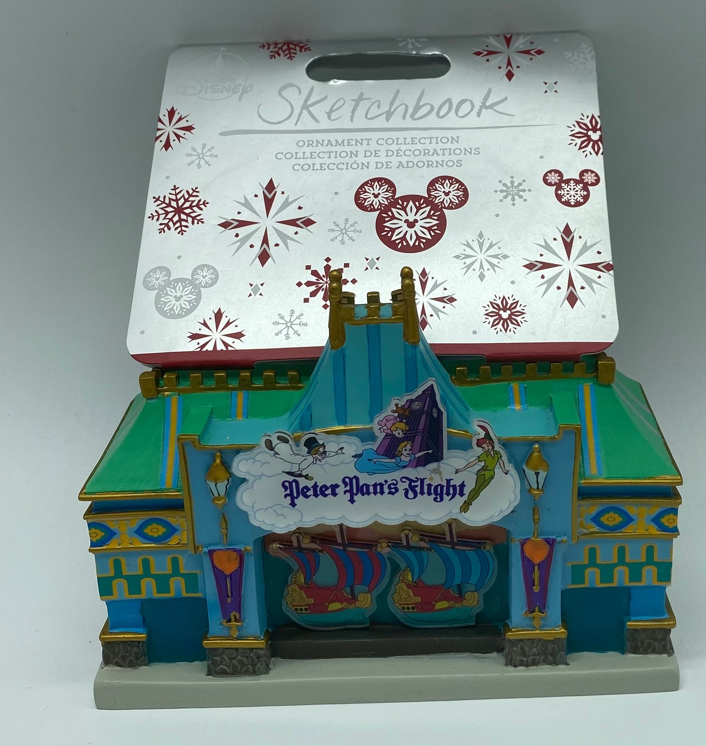 Disney Magic Kingdom Peter Pan's Flight Sketchbook Christmas Ornament New Tag