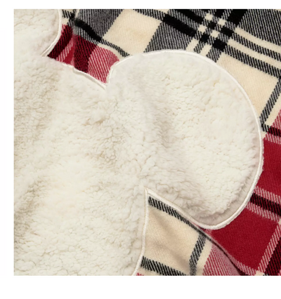Disney Winter Homestead Mickey Icon Throw Plaid Manta Throw Blanket New Tag