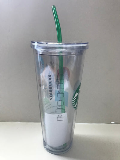 Disney Parks Starbucks Attractions Acrylic Tumbler with Straw 24oz New