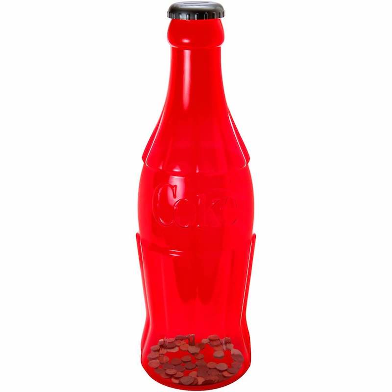 Authentic Coca Cola Coke Large Green Tint Bottle Coin Bank 20inc New