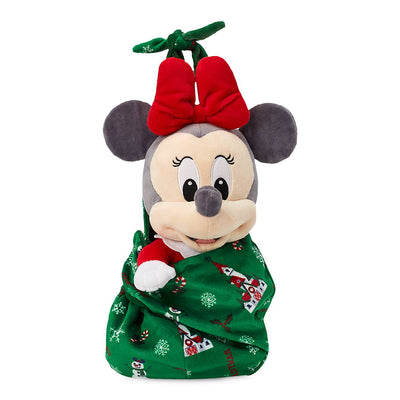Disney Parks Babies Minnie Yuletide Farmhouse Holiday Plush Doll in Pouch New