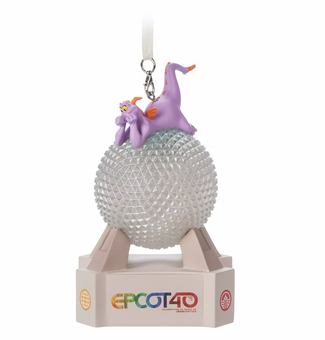 Disney Parks Epcot 40th Figment Spaceship Earth Light-Up Christmas Ornament New