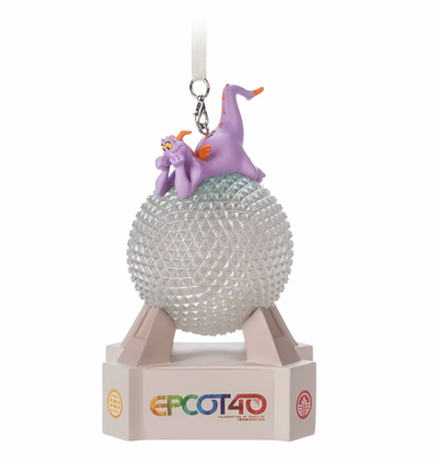Disney Parks Epcot 40th Figment Spaceship Earth Light-Up Christmas Ornament New