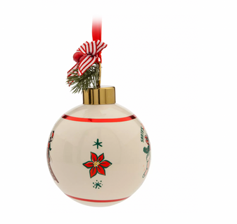 Disney Parks Minnie Friends Vintage Ceramic Ball Christmas Ornament New with Tag