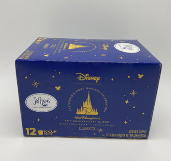 Disney Walt Disney World 50th Dark Joffrey’s Ground Coffee 12 K-Cup Pods New Box