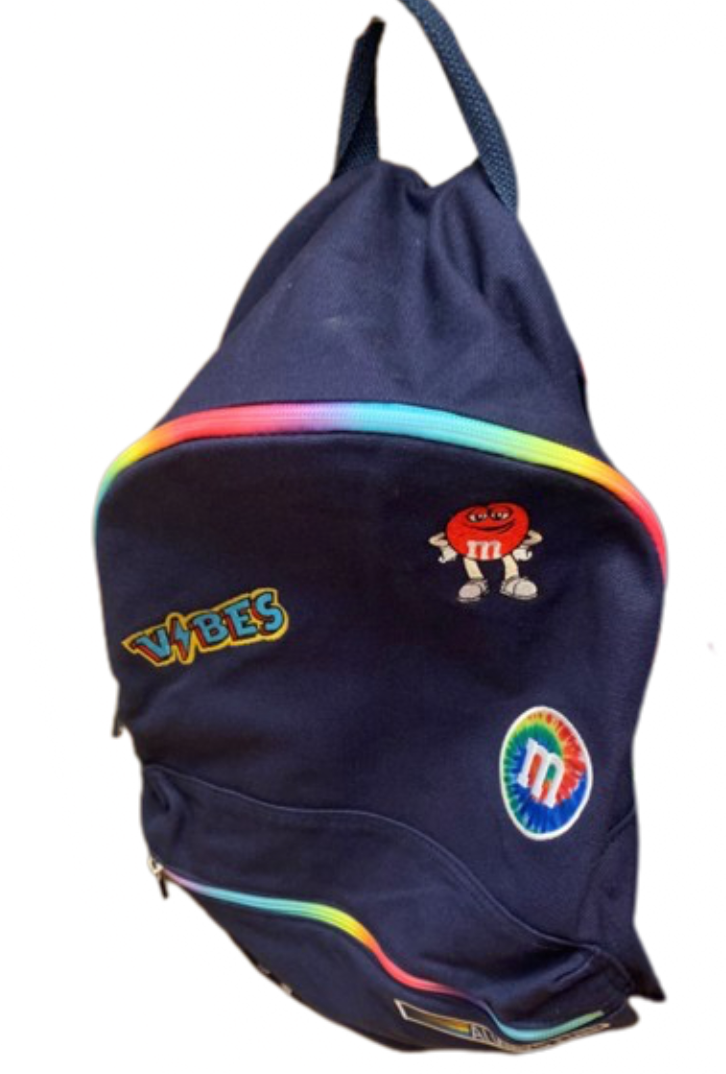 M&M's World Blue Patch Backpack Bag New with Tag