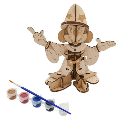 Disney Parks Ink & Paint Sorcerer Mickey 3D Wood Model and Paint Set New Sealed