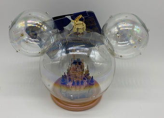Disney Parks 50th Anniversary Walt Disney World Castle Glass Globe Ornament New