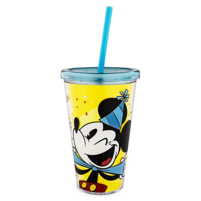 Disney Parks Mickey Mouse Celebrate Tumbler with Straw New
