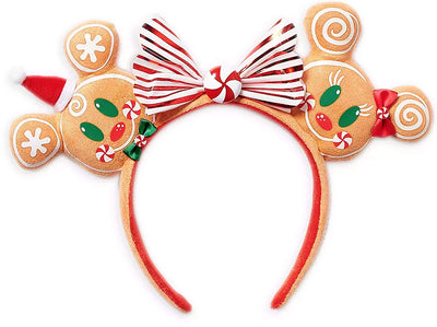 Disney Parks 2020 Mickey and Minnie Holiday Gingerbread Ear Headband New Tag