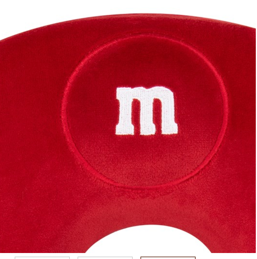M&M's World Red Characters Memory Foam Travel Neck Pillow New with Tag