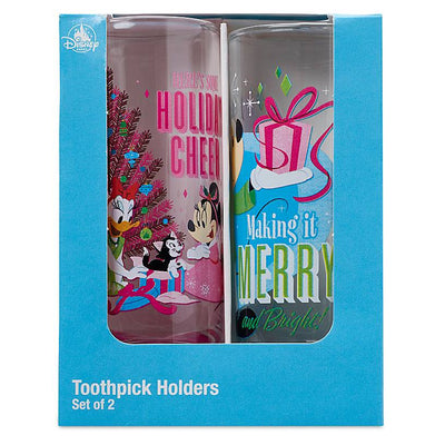 Disney Parks Holiday Cheer Making it Merry Toothpick Holders Set of 2 New w Box