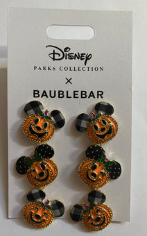 Disney Parks Halloween 2021 Mickey and Minnie Pumpkin Earrings New with Card