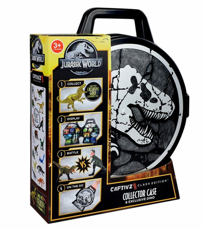 Jurassic World CAPTIVZ Clash Edition Collector Case & Gold Indominus Rex New