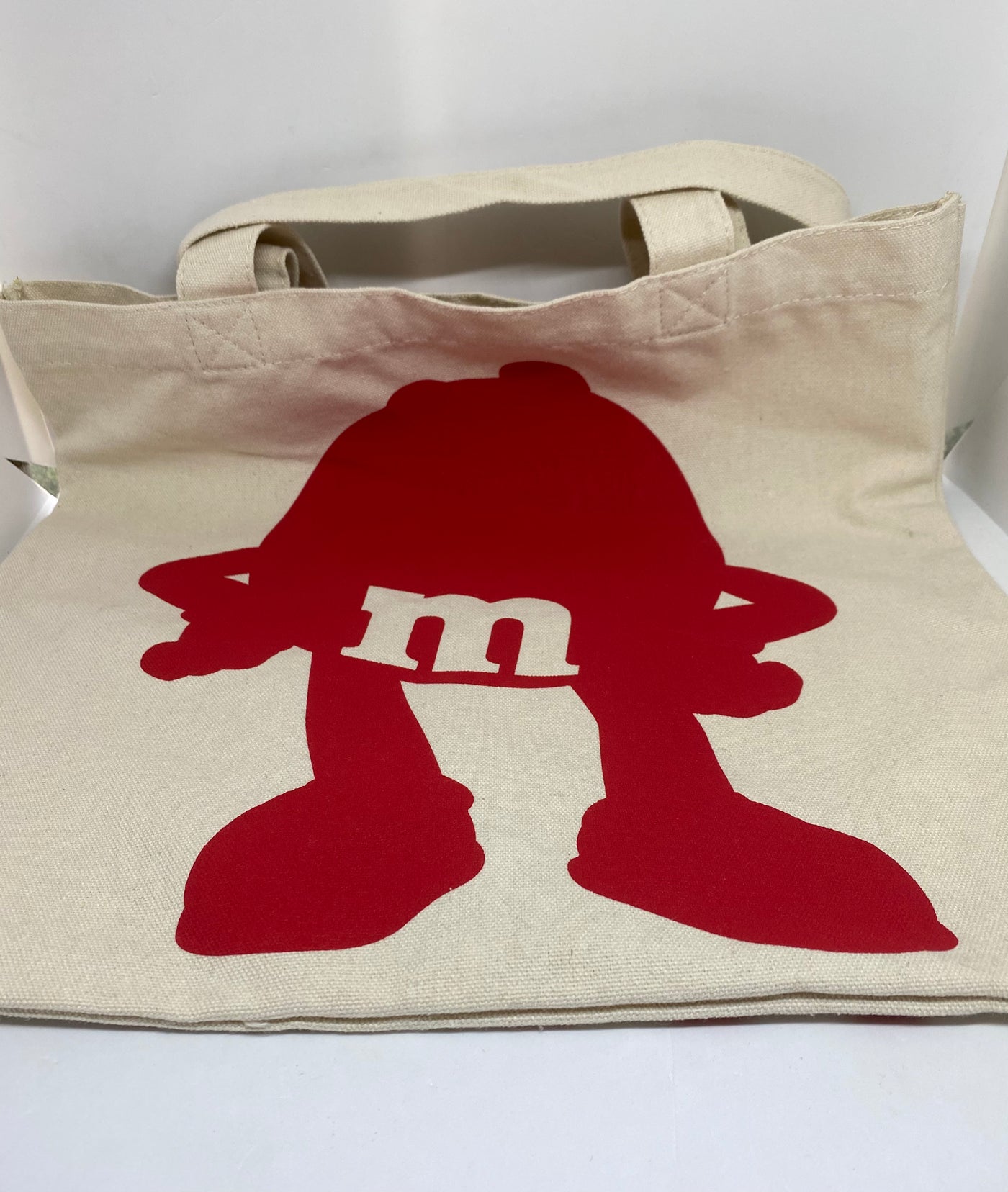 M&M's World Red Delicious Sarcastic Clever Character Canvas Tote New with Tag