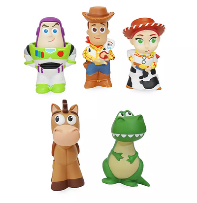 Disney Toy Story Woody Buzz Jessie Bullseye Rex Bucket Bath Toy Set New with Tag