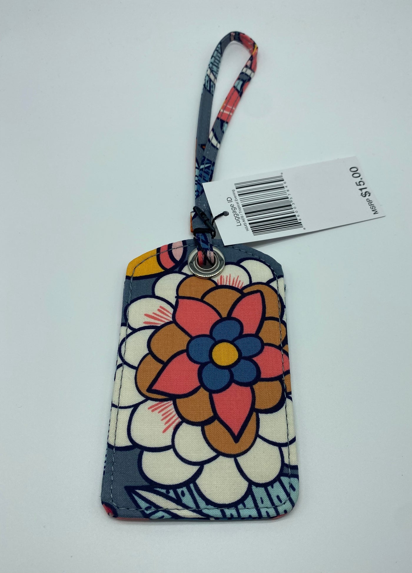 Vera Bradley Factory Style Luggage Tag Cotton Tropical Evening New with Tag