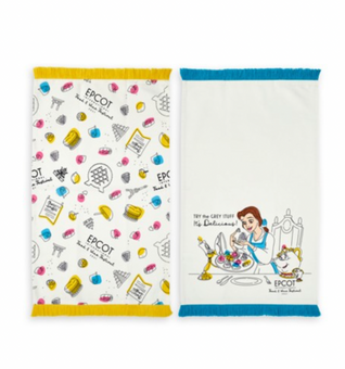 Disney Food and Wine 2021 Beauty and the Beast Kitchen Towel Set New with Tag