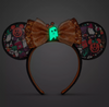 Disney Halloween Minnie Boo Glow in the Dark Ghost Ear Headband Sequined Bow New