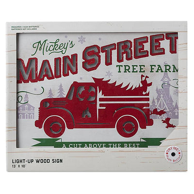 Disney Yuletide Farmhouse Mickey Main Street Tree Farm Holiday Light-Up Sign New