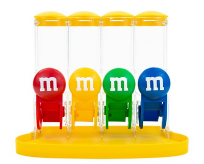 M&M's World Four Tube Yellow Candy Dispenser New with Tags