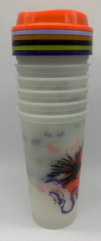 Starbucks Halloween 2022 Glow in the Dark Lids Reusable Cups Set of 6 New w Box